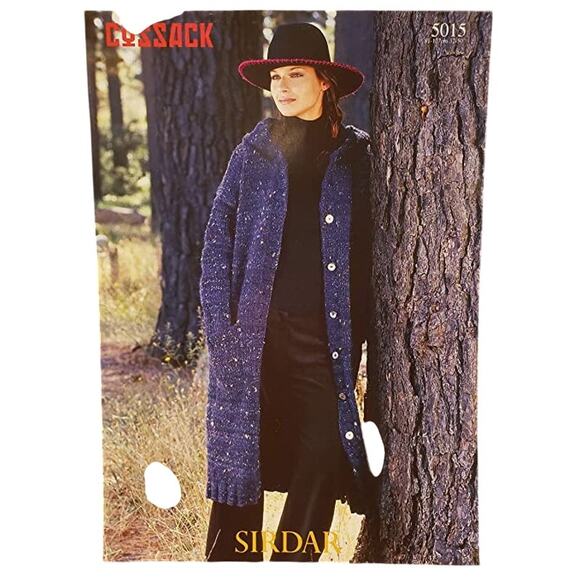 New Sirdar 5015 Cossack Long Jacket Cardigan Sweater Knitting Pattern - Picture 2 of 3